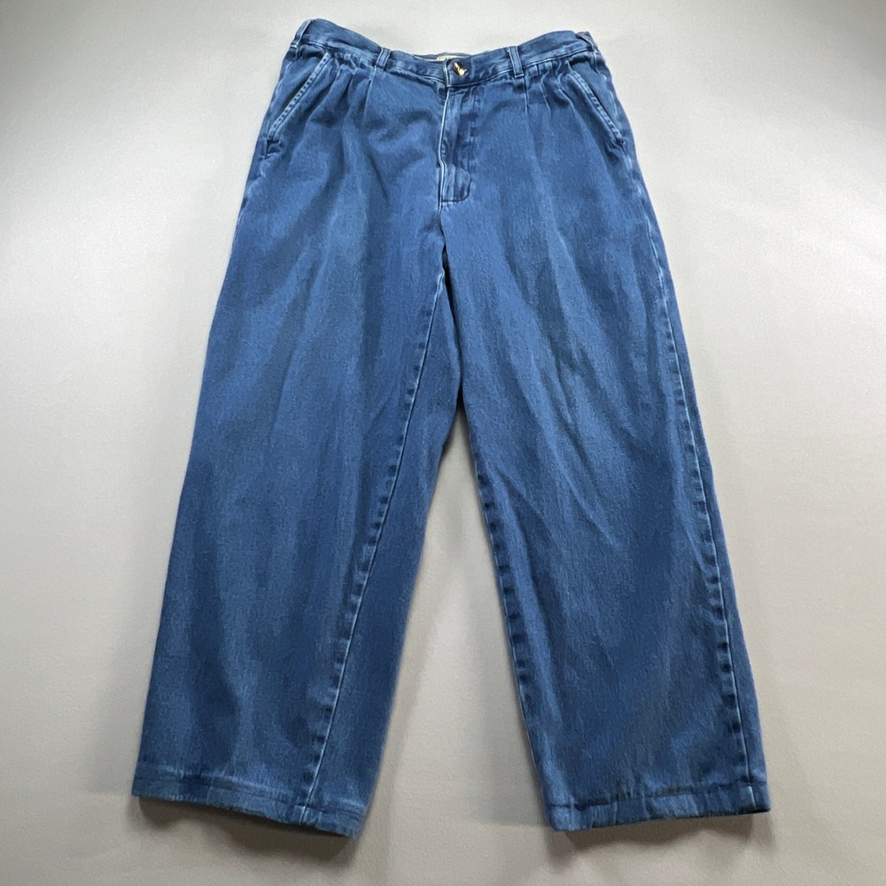 Bugle Boy Original Jeans Mens 34 Blue Denim Cotton Pleated Mid Rise Medium Wash